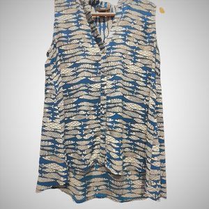 *CLEARANCE* - NWOT ALFANI Petite Size 8P - 10 Blue White Fish swimming top